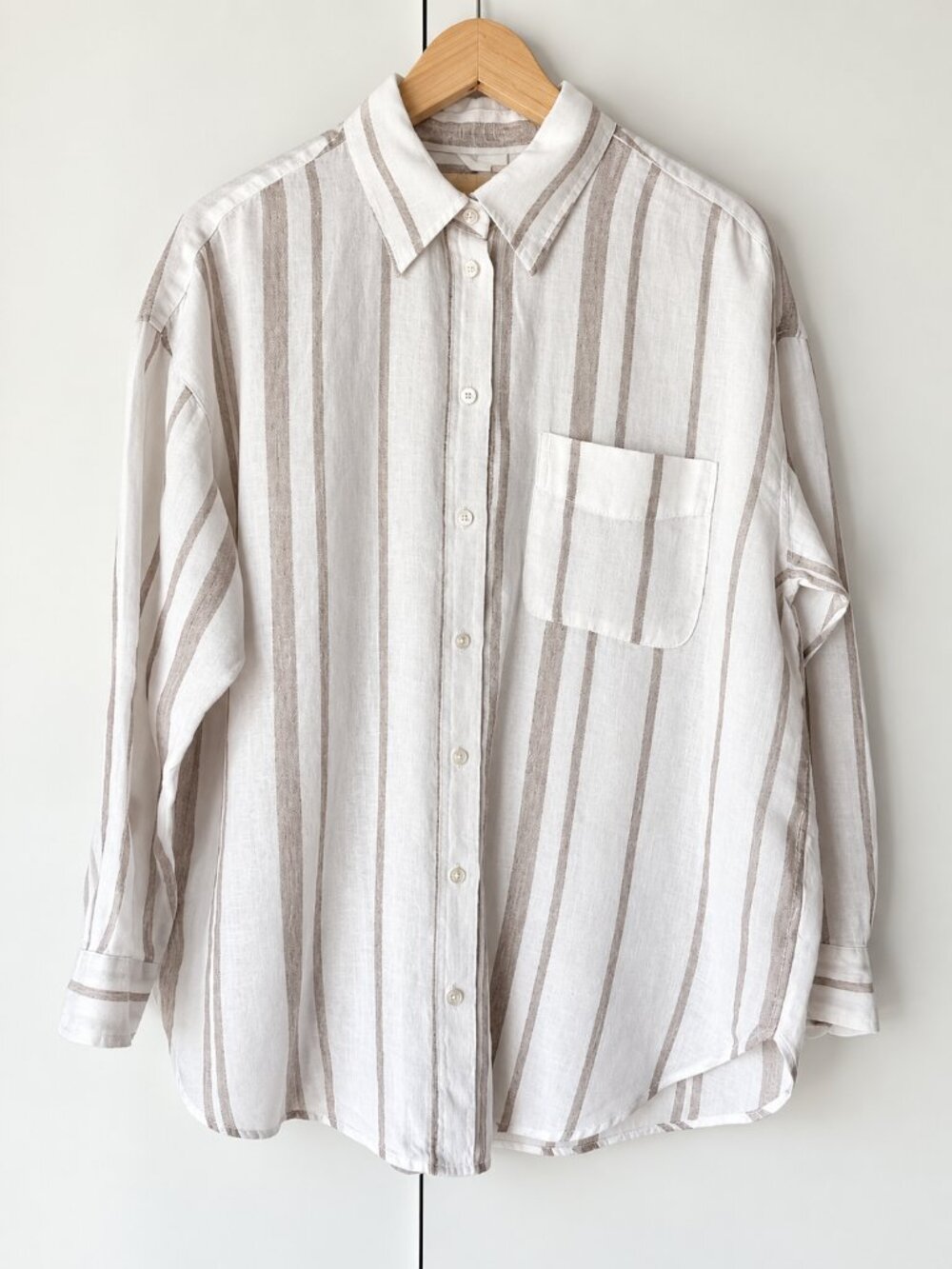 H&M 100% Linen Oversized Button-Down Shirt